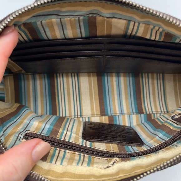 Brighton Brown Croc Embossed Leather Small Crossbody Bag BLEMISH - Picture 8 of 9